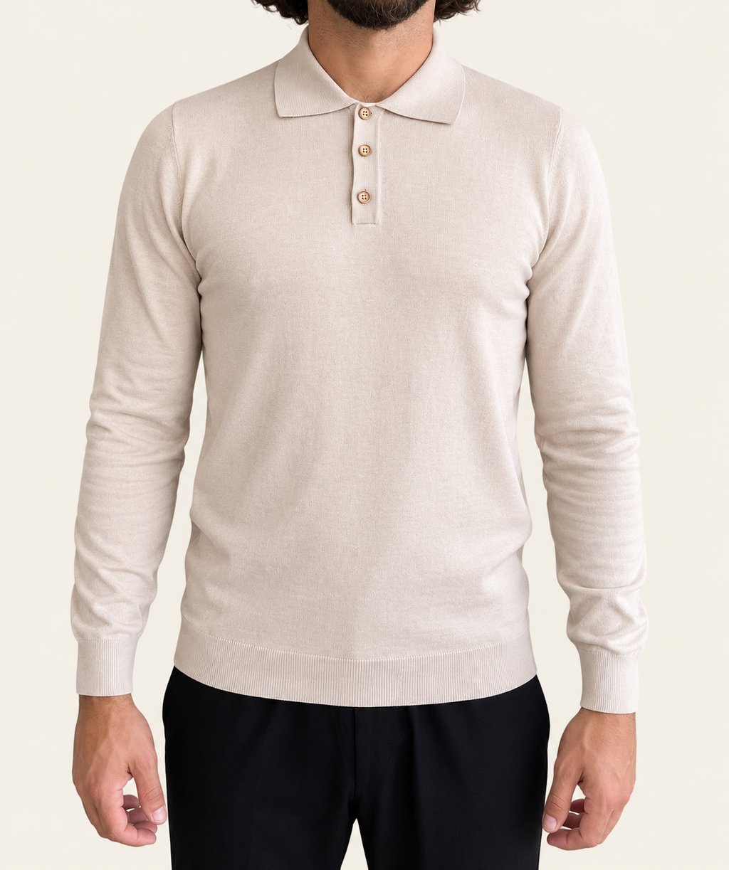 Maglia polo beige