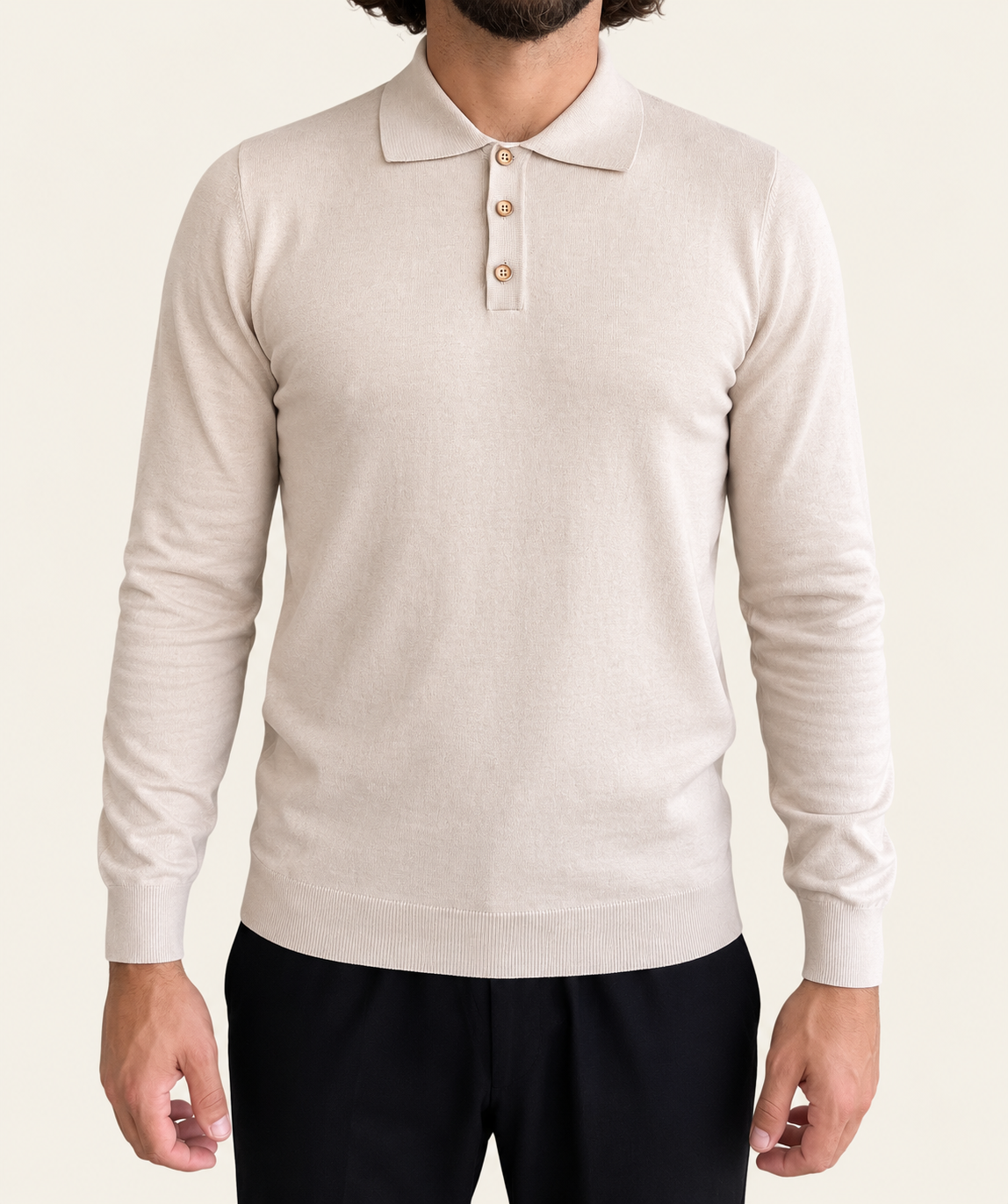 Maglia polo beige